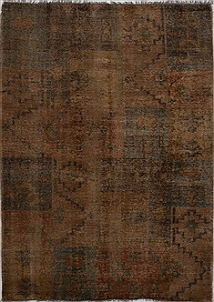 Patchwork Green Hand Knotted 6'1" X 8'10"  Area Rug 100-15562