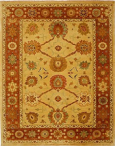 Heriz Yellow Hand Knotted 7'10" X 9'11"  Area Rug 100-15597