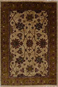 Jaipur Beige Hand Knotted 4'0" X 5'11"  Area Rug 100-15634