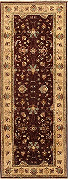 Pakistani Pishavar Brown Runner 10 to 12 ft Wool Carpet 15799