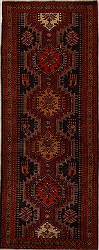 Mussel Red Runner Hand Knotted 3'11" X 10'3"  Area Rug 250-15929
