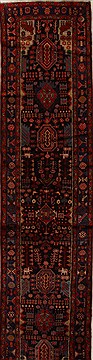 Mussel Black Runner Hand Knotted 3'6" X 15'8"  Area Rug 250-15930