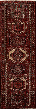 Karajeh Red Runner Hand Knotted 3'8" X 11'6"  Area Rug 250-15954