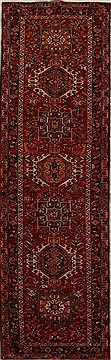 Karajeh Red Runner Hand Knotted 3'5" X 11'4"  Area Rug 250-15983