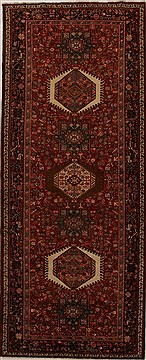 Karajeh Red Runner Hand Knotted 5'1" X 12'8"  Area Rug 250-16006