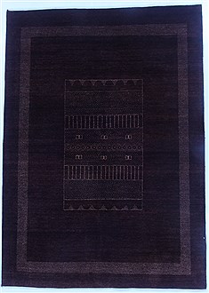 Indian Gabbeh Brown Rectangle 5x7 ft Wool Carpet 16883
