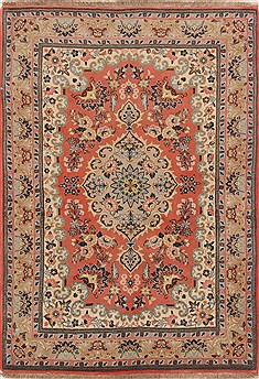 Persian sarouk Purple Rectangle 3x5 ft Wool Carpet 17171