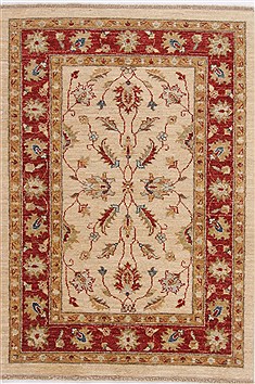 Pakistani Ziegler Beige Rectangle 3x4 ft Wool Carpet 17620
