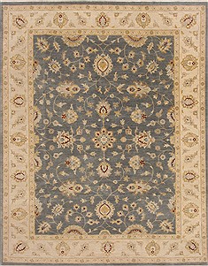 Indian Ziegler Blue Rectangle 9x12 ft Wool Carpet 17781