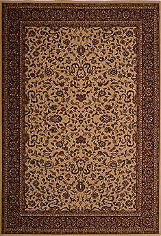 Turkish Kashan Beige Rectangle 8x11 ft synthetic Carpet 18110