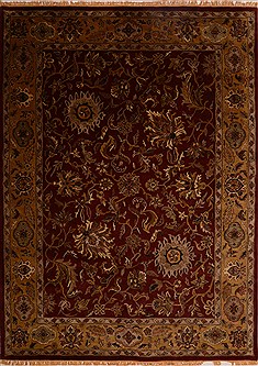 Indian Jaipur Red Rectangle 8x11 ft Wool Carpet 18196