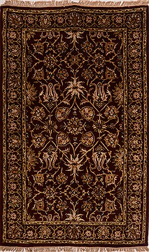 Indian Jaipur Red Rectangle 5x8 ft Wool Carpet 18455