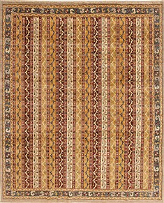 Pakistani Chobi Multicolor Rectangle 8x10 ft Wool Carpet 19002