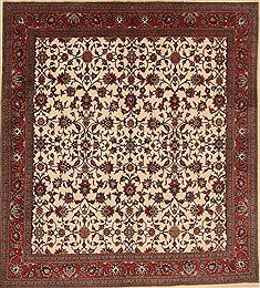 Bidjar Red Square Hand Knotted 6'9" X 7'7"  Area Rug 250-19185