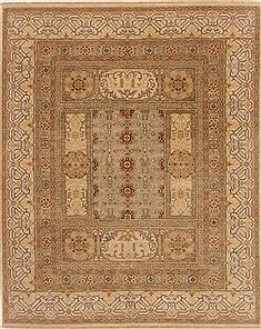 Indian Chobi Blue Rectangle 8x10 ft Wool Carpet 19392