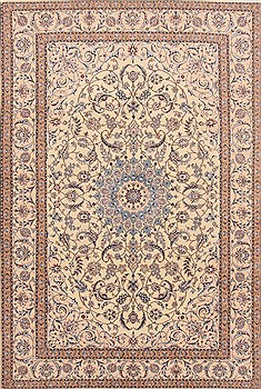 Nain White Hand Knotted 6'8" X 10'0"  Area Rug 250-19468
