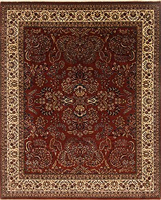 Sarouk Red Hand Knotted 8'1" X 10'0"  Area Rug 250-19509