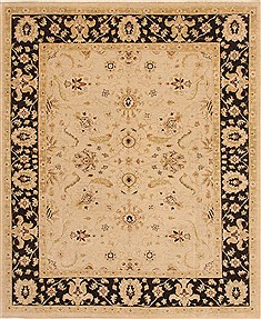 Pakistani Chobi Beige Rectangle 8x10 ft Wool Carpet 19578