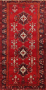 Hamedan Red Hand Knotted 4'10" X 9'5"  Area Rug 100-19637