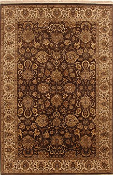 Kashan Brown Hand Knotted 6'0" X 9'2"  Area Rug 250-19724