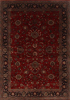 Indian Isfahan Red Rectangle 6x9 ft Wool Carpet 19751