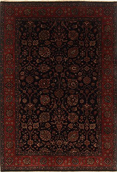 Indian Tabriz Blue Rectangle 6x9 ft Wool Carpet 19784