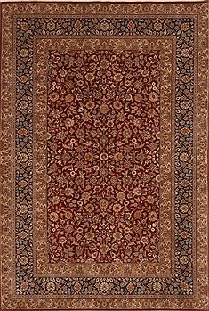 Chinese Tabriz Red Rectangle 6x9 ft Wool Carpet 19785