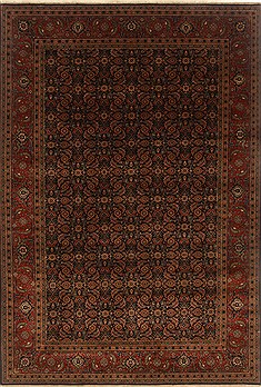 Indian Herati Brown Rectangle 6x9 ft Wool Carpet 19838