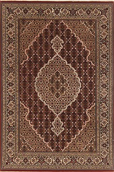 Indian Mahal Brown Rectangle 4x6 ft Wool Carpet 19940
