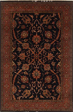Indian Semnan Blue Rectangle 4x6 ft Wool Carpet 19970