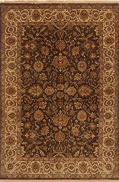 Kashan Brown Hand Knotted 4'9" X 7'2"  Area Rug 250-20099