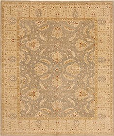 Pakistani Chobi Grey Rectangle 8x10 ft Wool Carpet 20152