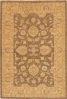 Pakistani Chobi Brown Rectangle 4x6 ft Wool Carpet 20310