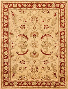 Pakistani Chobi Beige Rectangle 5x7 ft Wool Carpet 20325