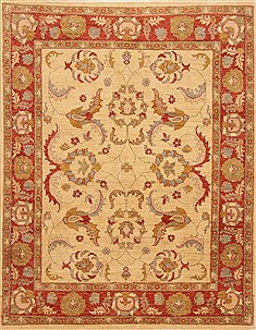 Pakistani Pishavar Yellow Rectangle 5x7 ft Wool Carpet 20332