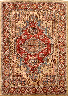 Pakistani Kazak Red Rectangle 5x7 ft Wool Carpet 20349