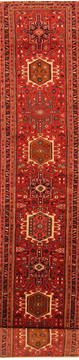 Karajeh Red Runner Hand Knotted 2'2" X 13'0"  Area Rug 100-20522