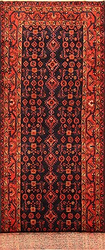 Hamedan Red Runner Hand Knotted 3'10" X 14'5"  Area Rug 100-20552