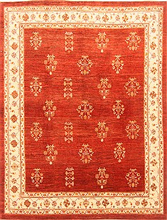 Persian Shirvan Red Rectangle 5x7 ft Wool Carpet 20704
