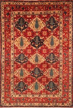 Persian Bakhtiar Red Rectangle 7x10 ft Wool Carpet 20744
