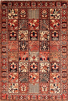 Persian Bakhtiar Multicolor Rectangle 7x10 ft Wool Carpet 20777