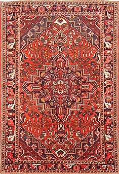 Persian Bakhtiar Red Rectangle 7x10 ft Wool Carpet 20806