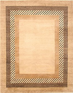 Indian Modern Beige Rectangle 8x10 ft Wool Carpet 20890