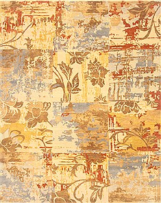 Indian Modern Multicolor Rectangle 8x10 ft Wool Carpet 21072