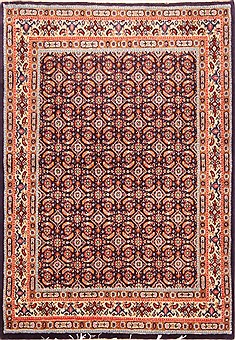 Persian Herati Orange Rectangle 3x4 ft Wool Carpet 21089