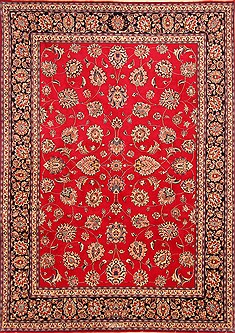 Khorasan Red Hand Knotted 8'1" X 11'7"  Area Rug 100-21181