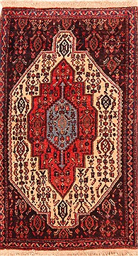 Persian Sanandaj Red Rectangle 2x4 ft Wool Carpet 21303