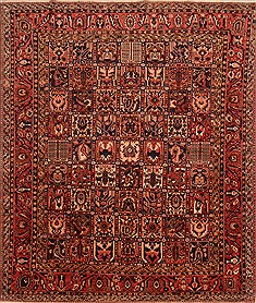 Persian Bakhtiar Red Rectangle 8x11 ft Wool Carpet 21398