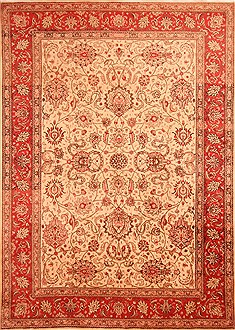 Persian Kashan Yellow Rectangle 8x11 ft Wool Carpet 21477