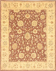 Pakistani Chobi Brown Rectangle 8x10 ft Wool Carpet 21495